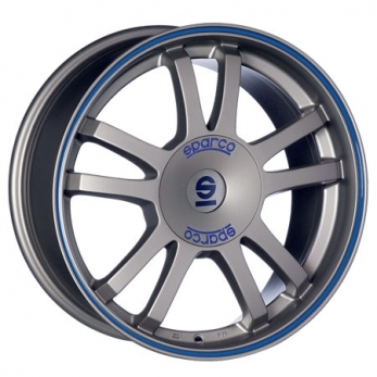 Jante aliaj - Jante aliaj - Stoc Extern Livrare in 4-5 zile 5X100 16X7 ET35 SPARCO RALLY Matt Silver Tech Blu Lip 63,4